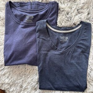 Time and Tru XXL 2X Blue Tee Bundle V-Neck & Crew Neck Women’s 2X XXL